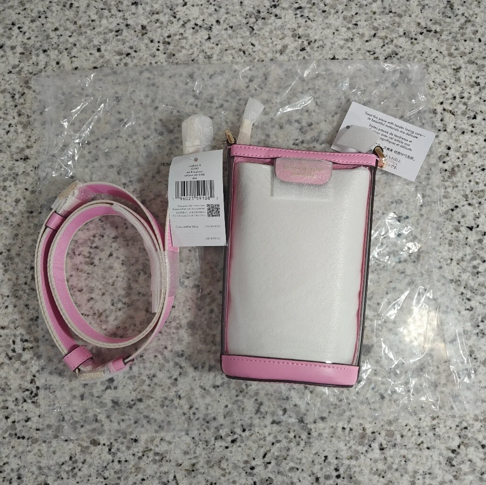 kate spade Clear Crossbody with Pink Trim